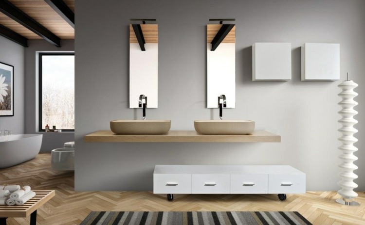 meuble vasque salle de bain bois LASA IDEA