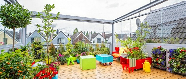 aménager terrasse ville toit plantes 