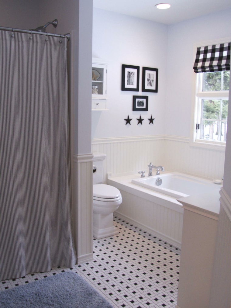 couleur salle de bain noir blanche design