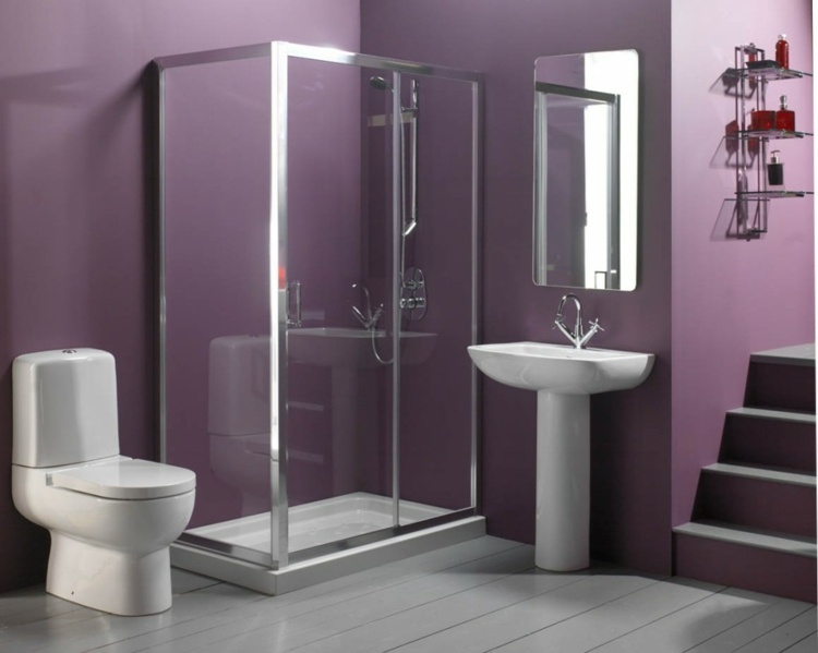 peinture salle de bain violet