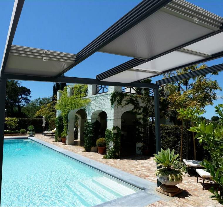 pergola terrasse moderne design piscine