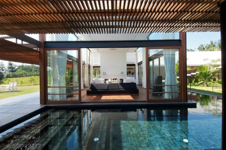 pergola terrasse piscine moderne