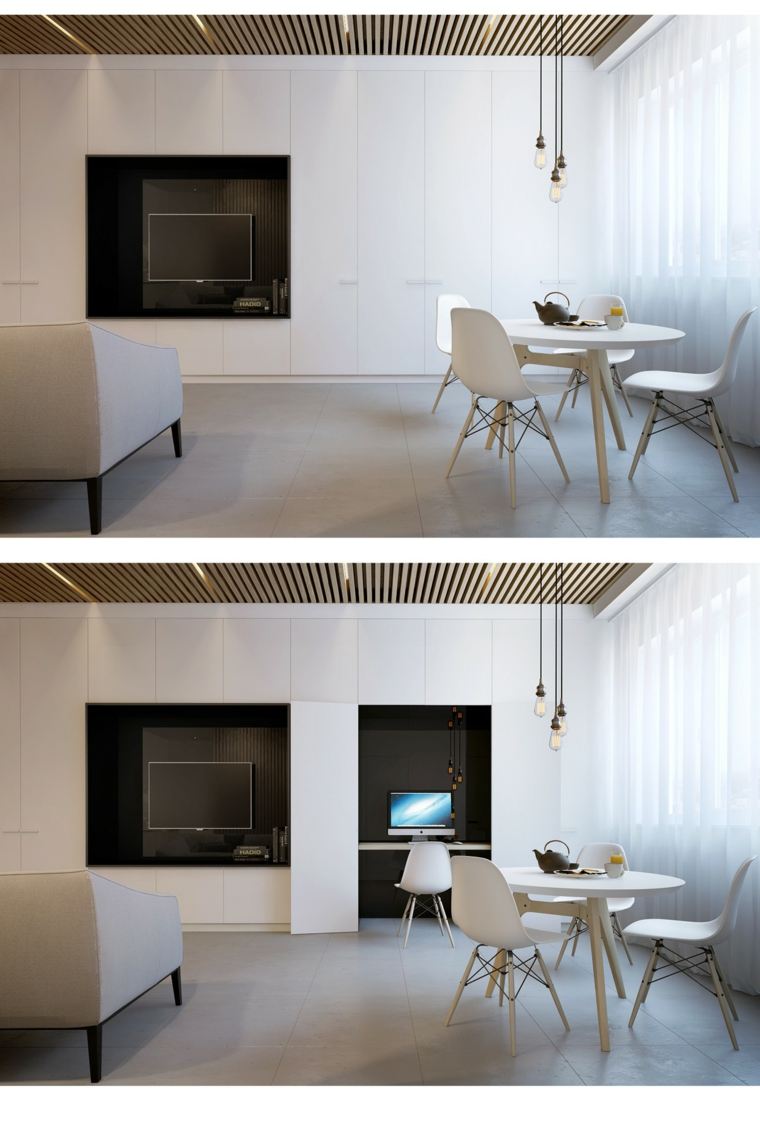 aménager petit espace design moderne salon table à manger kostya kaschuk