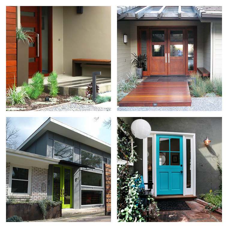 maison portes verre bois bleu vert