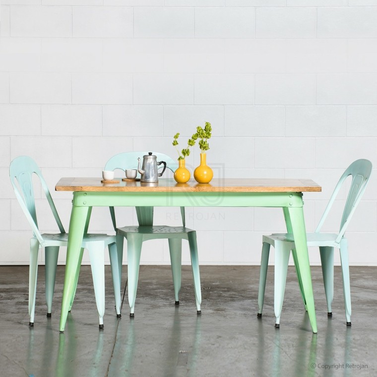 associer couleurs salle à manger design table à manger chaise menthe couleur 