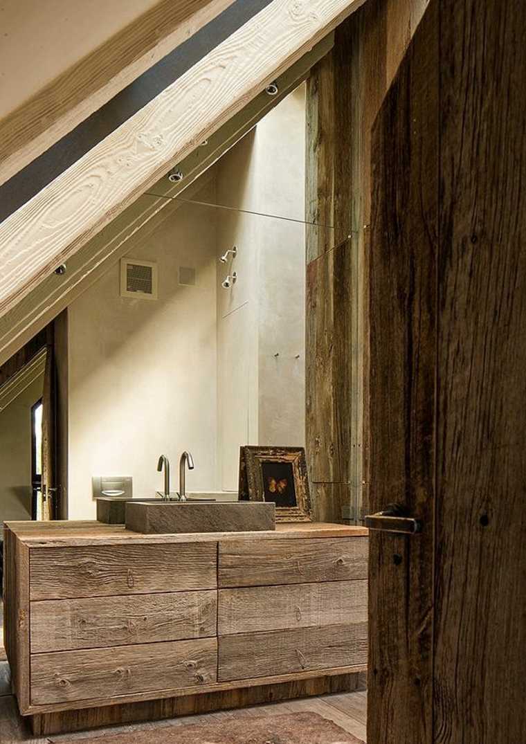 salle de bain idée bois rustique design moderne