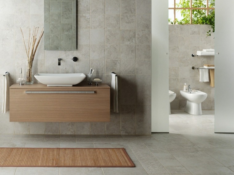 idée carrelage salle de bain aménager salle de bain bois déco toilettes 