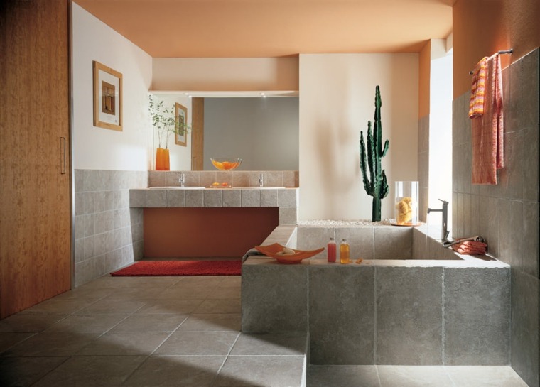 idée carrelage salle de bain aménager salle de bain moderne carrelage gris intérieur moderne déco tableaux murs 