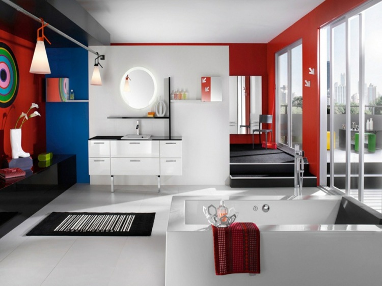 salle de bain colorée idee deco