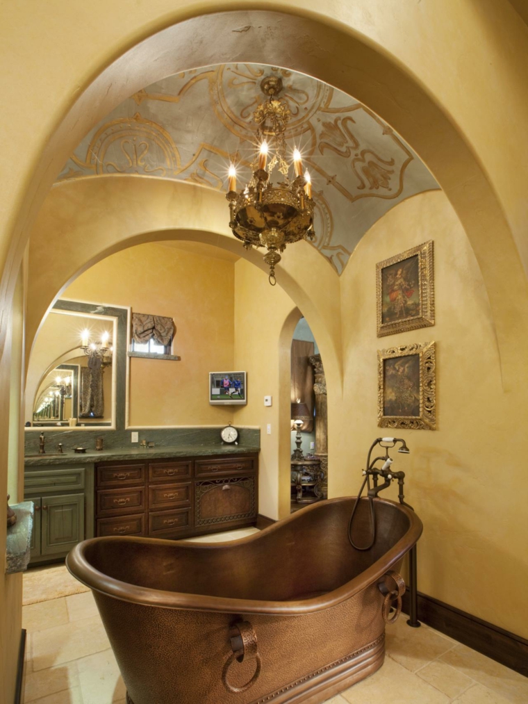 salles de bains méditerranée peinture jaune 