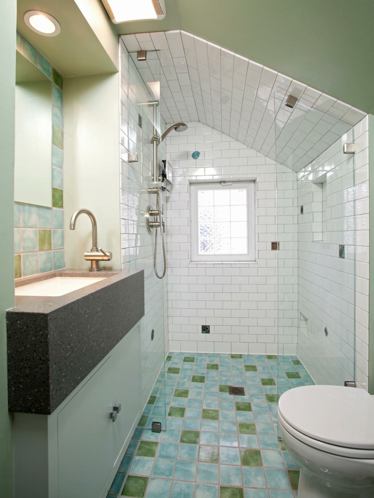 aménager salle de bain cabine douche lumière aménagement petit espace