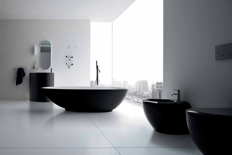 salle de bain design minimaliste noir et blanc