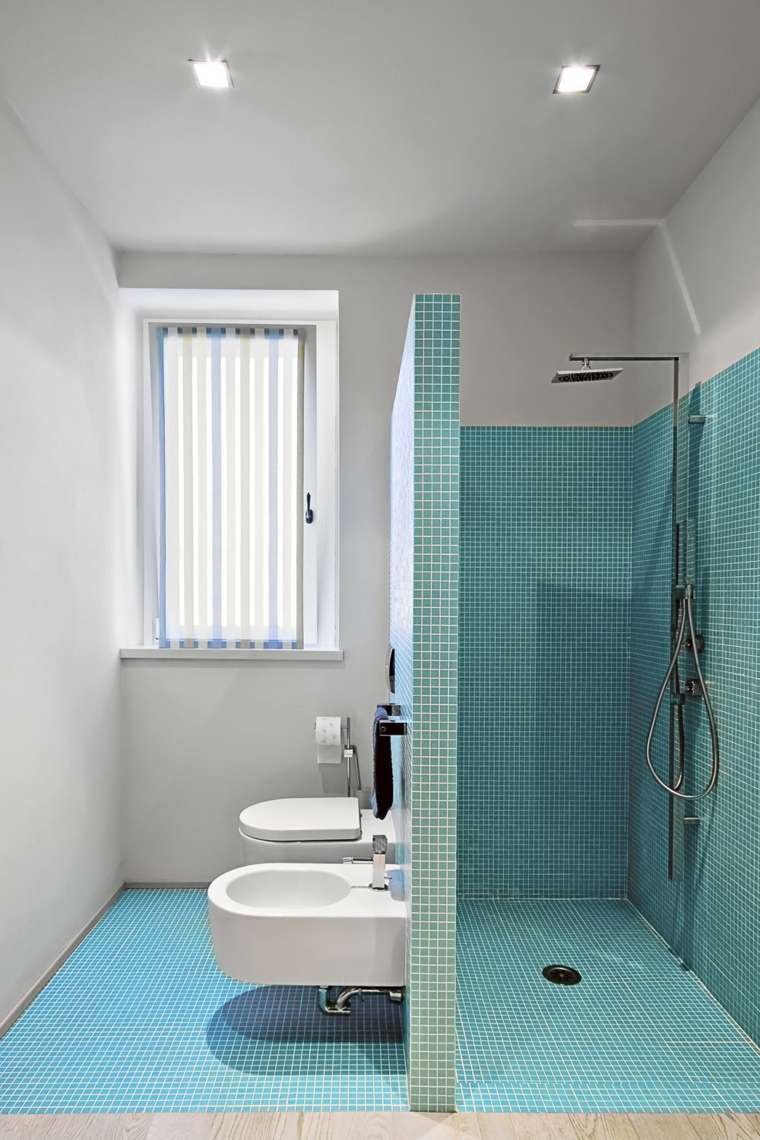 aménagement salle de bain idée douche à l'italienne toilettes carrelage 