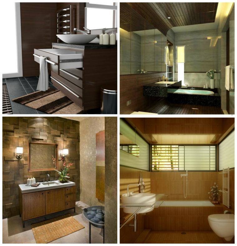meuble salle de bain bois parquet placard en bois miroir 