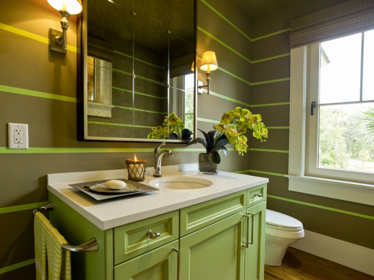 salle de bain couleur idée vert déco