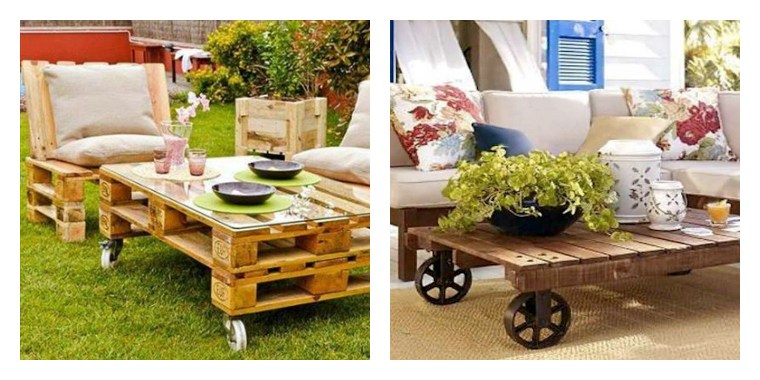 tables en palette meubles de jardin