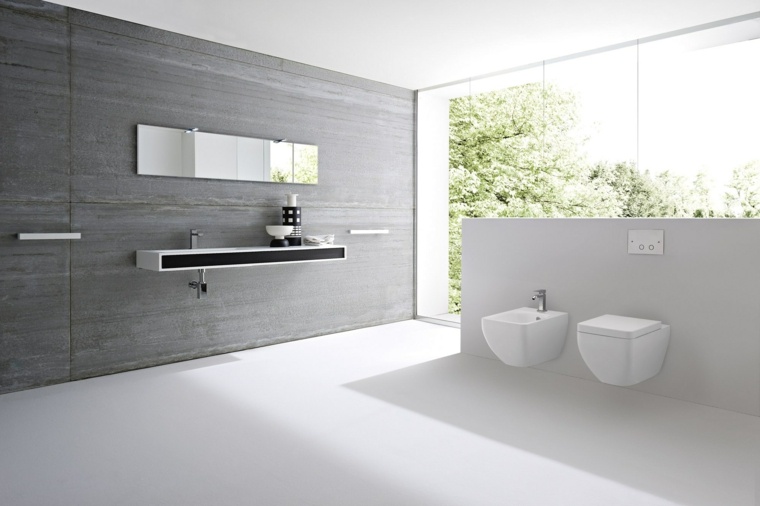 aménager salle de bain toilettes design moderne wc wall-hung