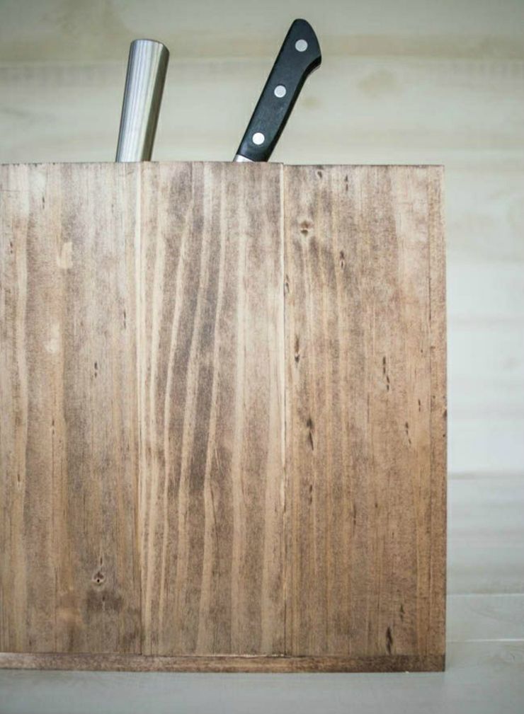 DIY cuisine porte-couteau bois