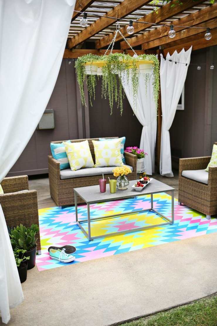 DIY jardin tapis exterieur colore