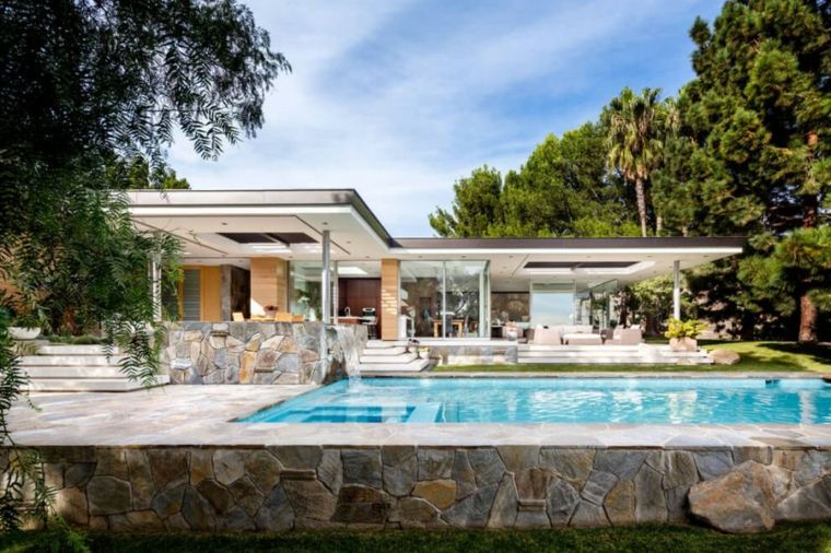 maisons modernes idées d'aménagement de piscine extérieur