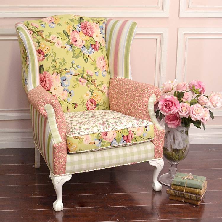bergere fauteuil style shabby chic