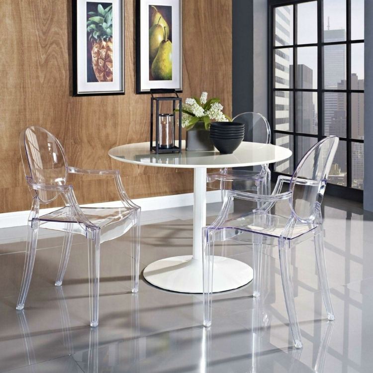 chaises transparentes design salle a manger