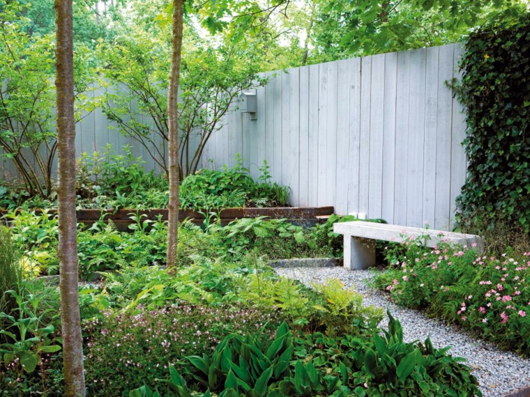 design extérieur clotures jardins bois clair 