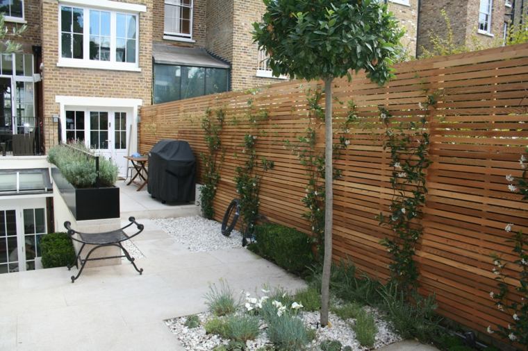 clôture de jardin en bois idees palissade pour ville