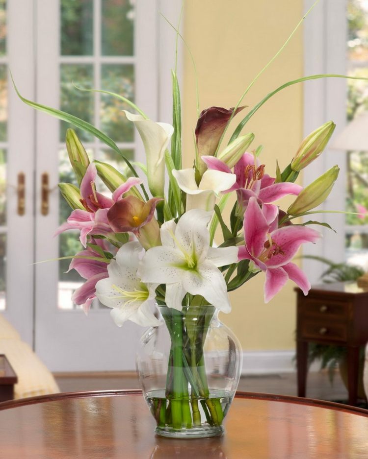 compositions florale vase verre