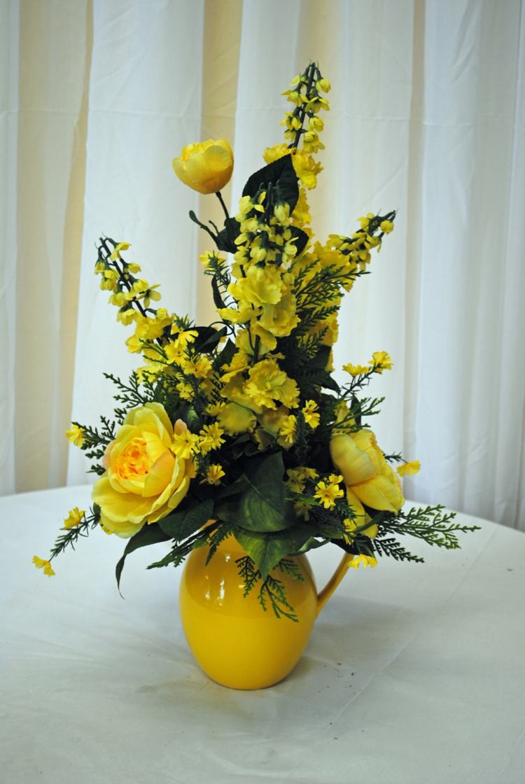 compositions florales jaune idee