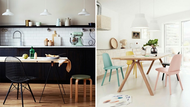 couleur cuisine scandinave style bois design table 