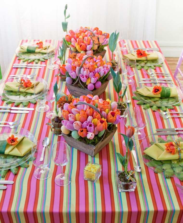 table de fête printemps mariage anniversaire tulipes 