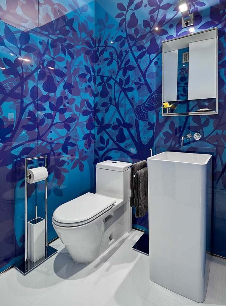 couleur toilettes déco idée bleu 