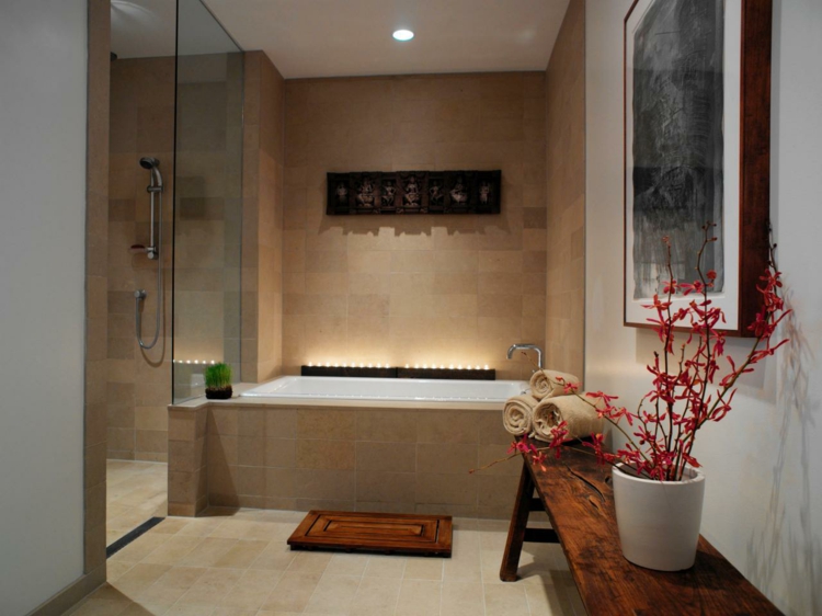 décoration salle de bain zen plante