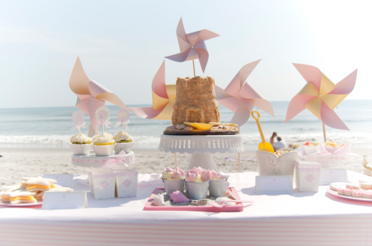 déco rose table anniversaire fête plage