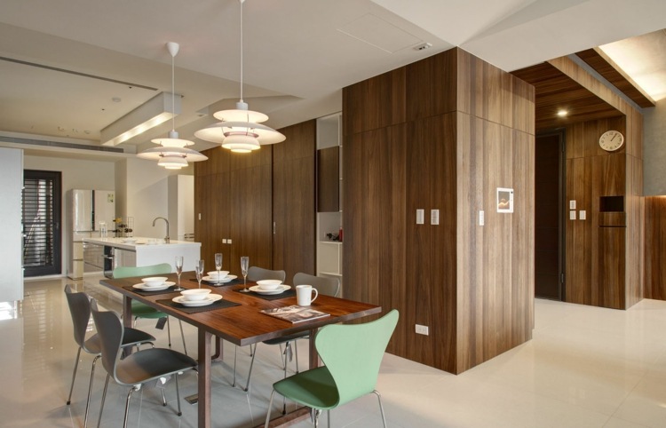 décoration appartement moderne salle a manger bois