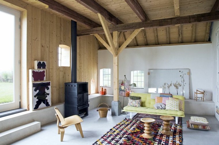 idee décoration salon bois mobilier scandinave