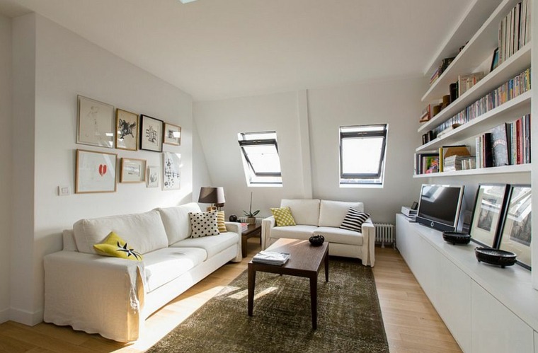 idee design salon blanc meubles scandinaves