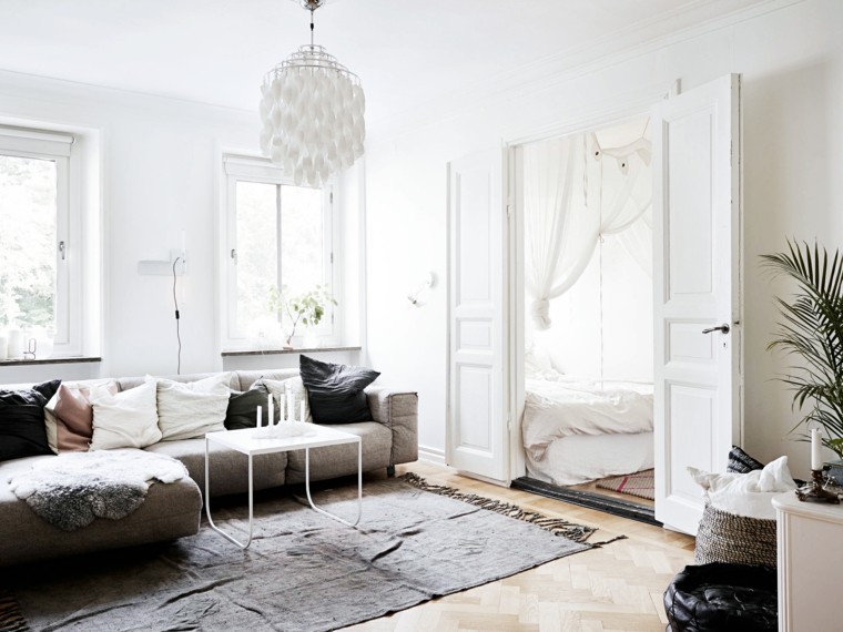 aménagement intérieur salon scandinave meubles petits espaces