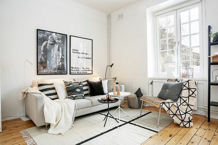 idee décoration salon style scandinave petits appartements