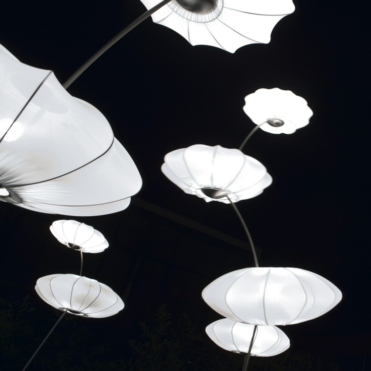 éclarer jardin idée luminaire design blanc 