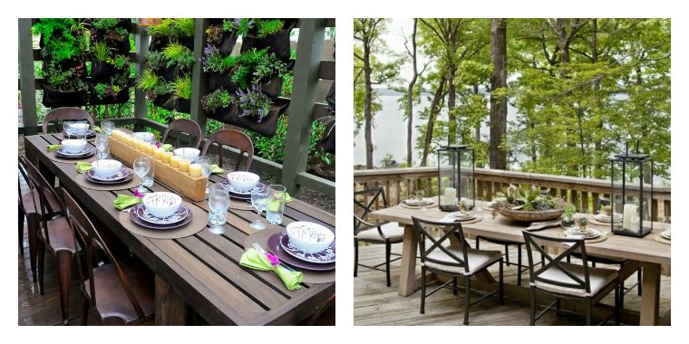 amenagement terrasse moderne table bois idées pour le jardin