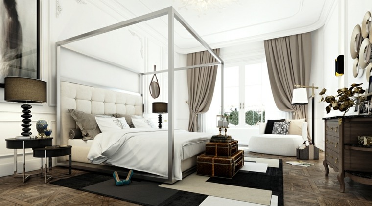 chambres blanches décoration moderne intérieur