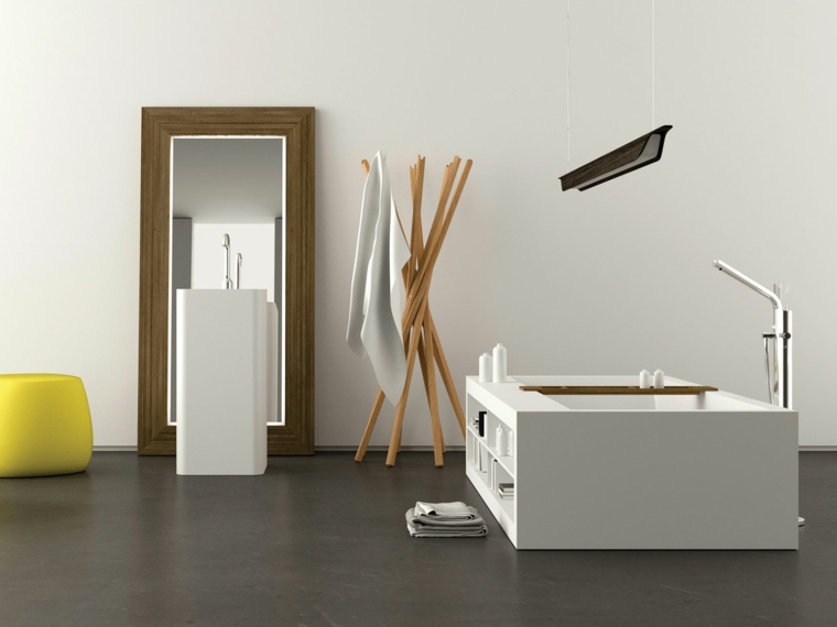 meubles modernes décoration de salle de bains blanche
