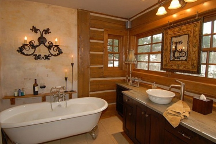 meuble salle de bain rustique