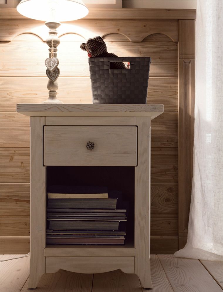 mobilier chambre enfant meuble en bois design idée aménagement  table de chevet