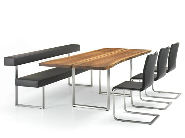 mobilier contemporain banc noir table en bois chaise noire moderne 