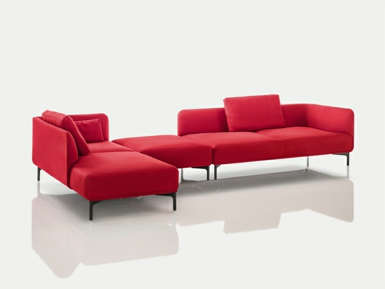 mobilier design canapés rouges décoration salon