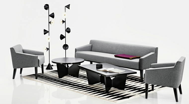mobilier gris salon design contemporain