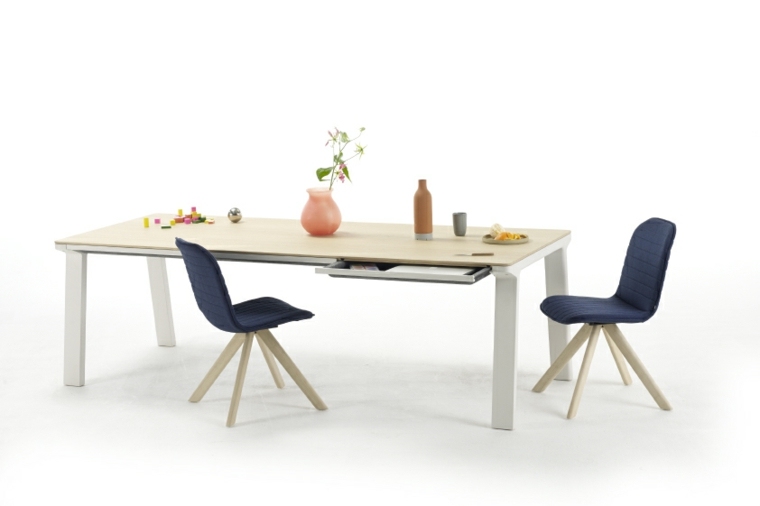 mobilier bois design contemporain tables tiroirs